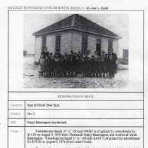 Report about No. 3 Bennington School in Steele Township
