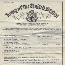 Clarence Mangin's U.S. Army separation record