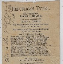 1884 "Republican Ticket" of candidates running for office in Daviess County