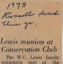 Lewis family reunion at Conservation Club in Washington (ca. 1978)