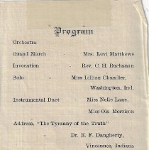 1911 program for commencement at Odon High School