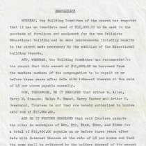 1957 resolution by Trustees of the First Baptist Church in Washington