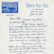 1958 letter from Arthur Greenwood to Arthur Allen