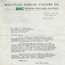 1957 letters to Arthur Allen about First Baptist Church building project