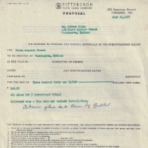 1957 letters to Arthur Allen about First Baptist Church building project