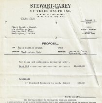 1957 letters to Arthur Allen about First Baptist Church building project