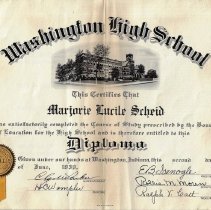 Marjorie L. Scheid's 1939 WHS diploma