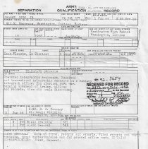 Otto Gharst, Jr.'s U.S. Army separation record