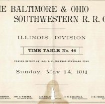 1911 time table for trains leaving Washington