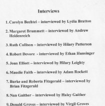 "Tell Me Your Stories" (Book 1 of 3), a 2009 oral history project