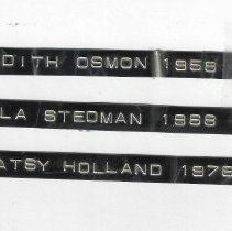 Edith Osmon, Cleola Stedman & Patsy Holland identifcation labels
