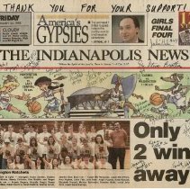 1995 article about WHS girls basketball team with autographs