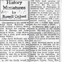 1955 article about Judge David McDonald (1803-1869)