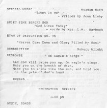 1996 Founders Day program at First United Methodist Church in Plainville