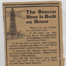 Ad for Beacon shoes at Cabel & Kaufman in Washington (ca. 1920-1923)
