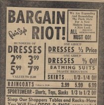 Ad for clothing at the Paris Style Store in Washington (ca. 1970-1975)