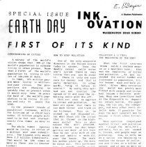 April 1970 WHS "Ink-Ovation" student newspaper (Earth Day issue)