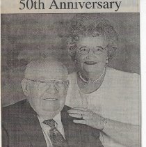 2000 announcement of Frank & Hazel Davis' 50th wedding anniversary