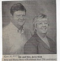 Jerry and Sherry Beck's 25th wedding anniversary announcement (2000)