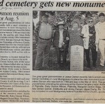 2000 placement of monument on grave of Jabez Osmon (1788-1849)