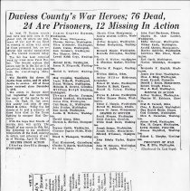 Daviess County killed, wounded or POW during WW II