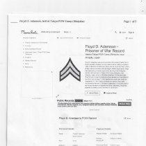 Report about the World War II military service of Floyd D. Adamson