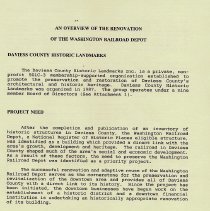 1990 report about renovation of the Washington railroad depot