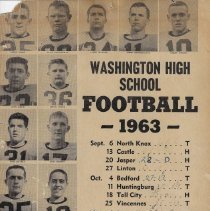 1963 schedule for Washington High School football team