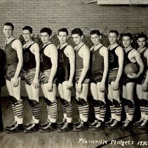 1936-1937 boys basketball team at Plainville High School
