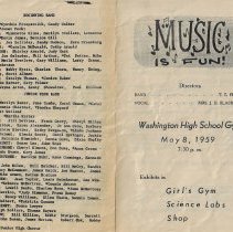 1959 "Music Is Fun" band & chorus concert at Washington High School