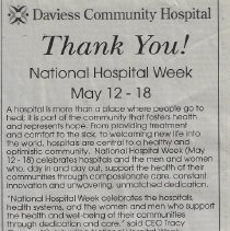 2019 ad about the Daviess Community Hospital