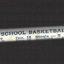 Pencil with 1939-1940 Odon High School basketball schedule