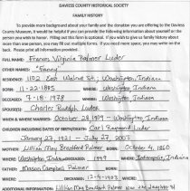 Family history of Frances Virginia "Fannie" Luder (1885-1978)