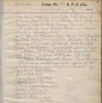 Washington Elks Lodge minutes of meetings (1904-1912)