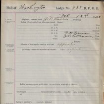 Washington Elks Lodge minutes of meetings (1920-1923)