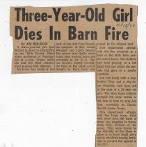 Article about death of Lee Ann Faye Myers (1967-1970)