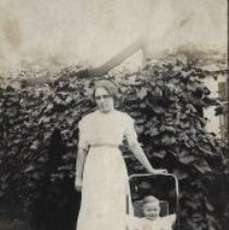 1912 picture postcard of Ruth Nelson & her infant child