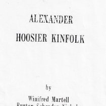 "Alexander Hoosier Kinfolk" (1979) by Winifred Martell (Burton) Schrader-No