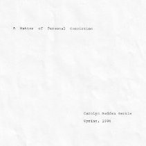 "A Master of Personal Conviction" (1980) by Carolyn (Madden) Zerkle