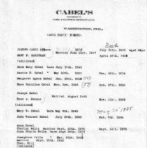 History of the Joseph & Marie Cabel family (ca. 1925-1930)