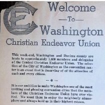 1939 Indiana Christian Endeavor Convention Held in Washington