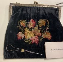 Helen Robertson's black velvet purse