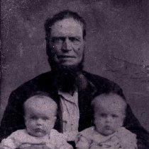 Julius Caesar Chestnut with his infant twin sons (1878)