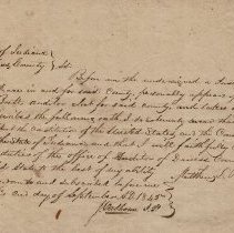 1845 oath by Matthew Brett as Daviess County Auditor