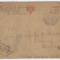1918 letter from Pvt. Austin Elkins stationed in France during WW I
