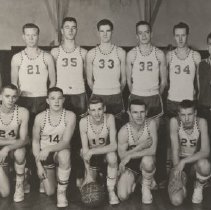 1955-56 basketball team at Elnora High School
