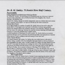 Dr. Roland M. Smiley's obituary (1859-1937)