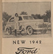 1941 Elnora Tribune ad for a "New 1942 Ford" automobile
