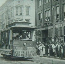 Electric trolley on Main Street in Washington (ca. 1910-1915)