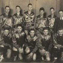 1936-1937 boys basketball team at Plainville High School